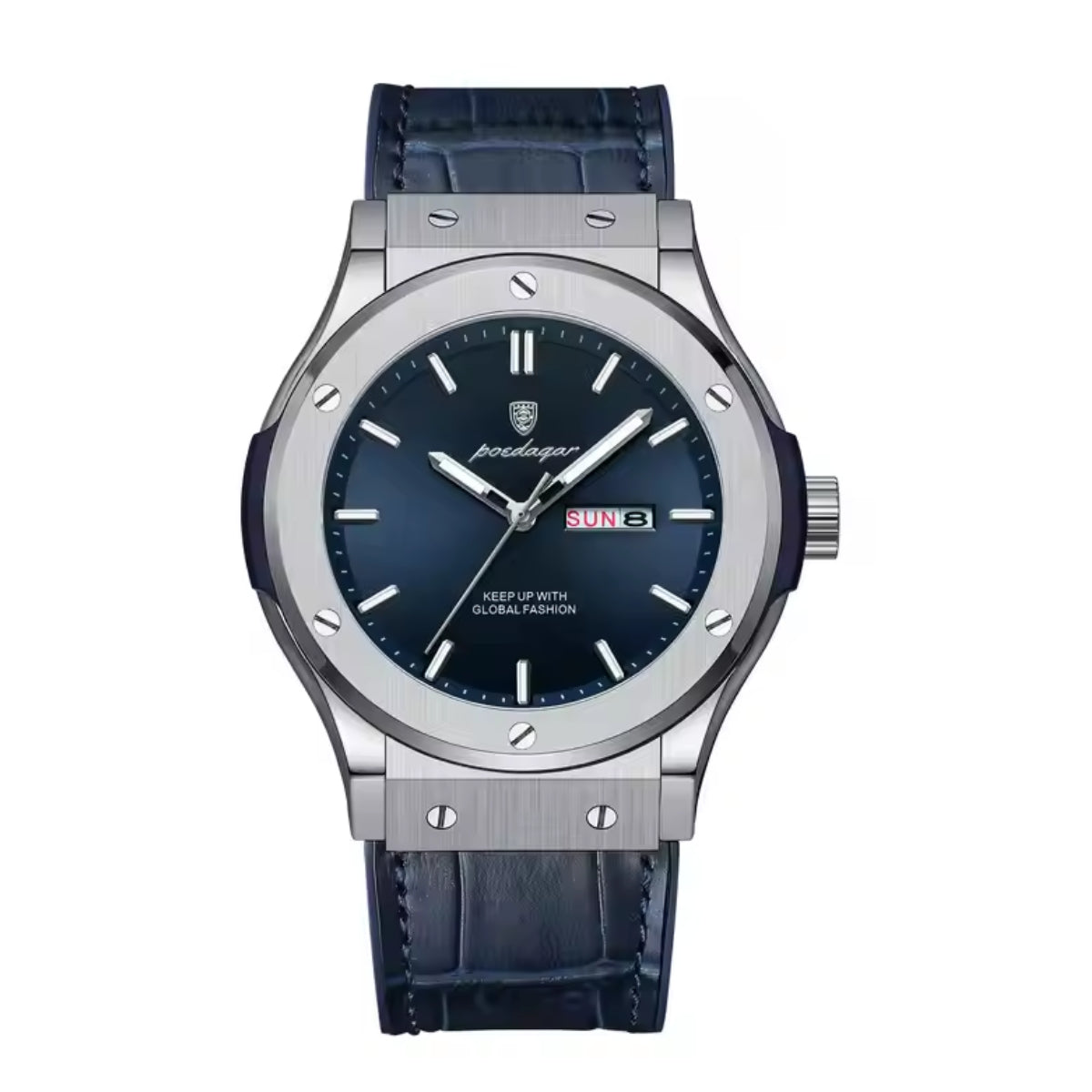 Fashion Quartz Luminous Date Calendar Leather Strap Watches