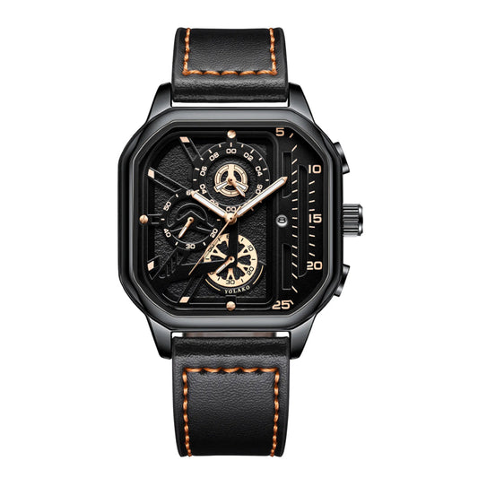Classic Square Business Sports Quartz Men's Leather Watches