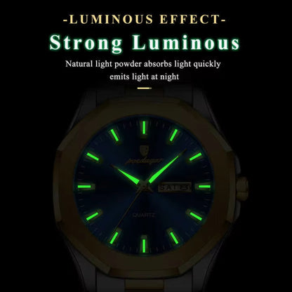 Luminous Original Stainless Steel Sport Waterproof Quartz Watches