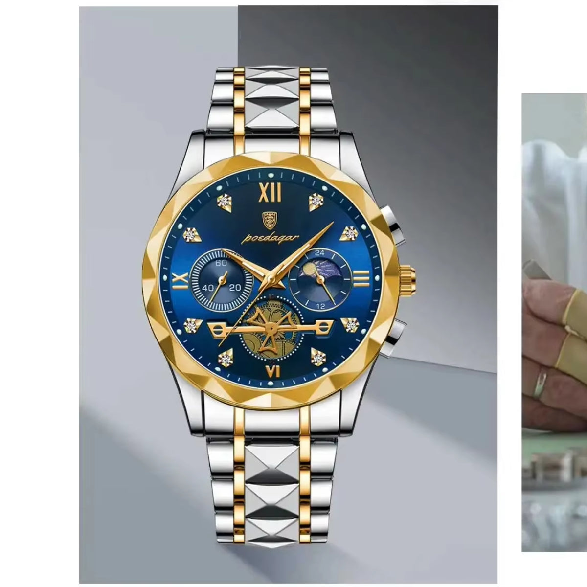 Original Chronograph Waterproof Luminous Quartz Stainless Steel Watches