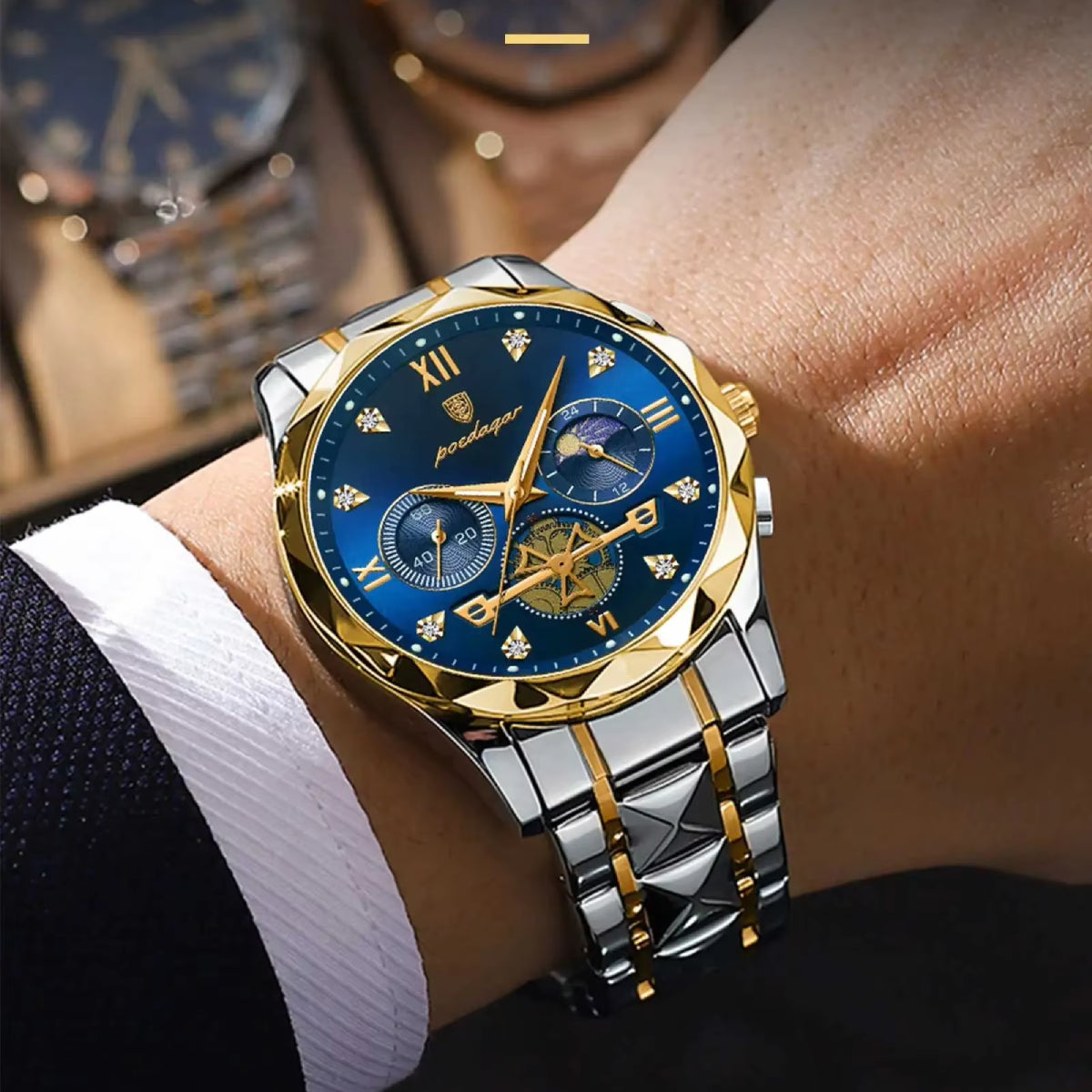 Original Chronograph Waterproof Luminous Quartz Stainless Steel Watches