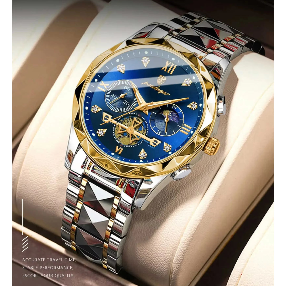 Original Chronograph Waterproof Luminous Quartz Stainless Steel Watches