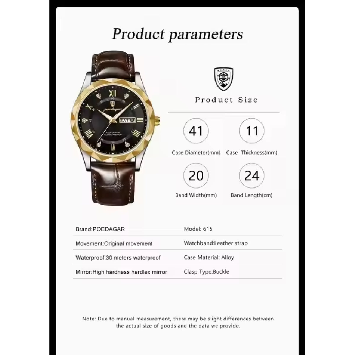 Fashion Business Casual Luminous Date Leather Wrist Watches